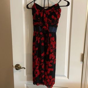 Tory Burch strap sun dress navy and red flowers s6
